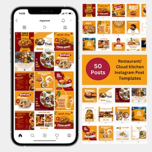 Restaurant Social Media Templates: 50+ Editable Canva Posts