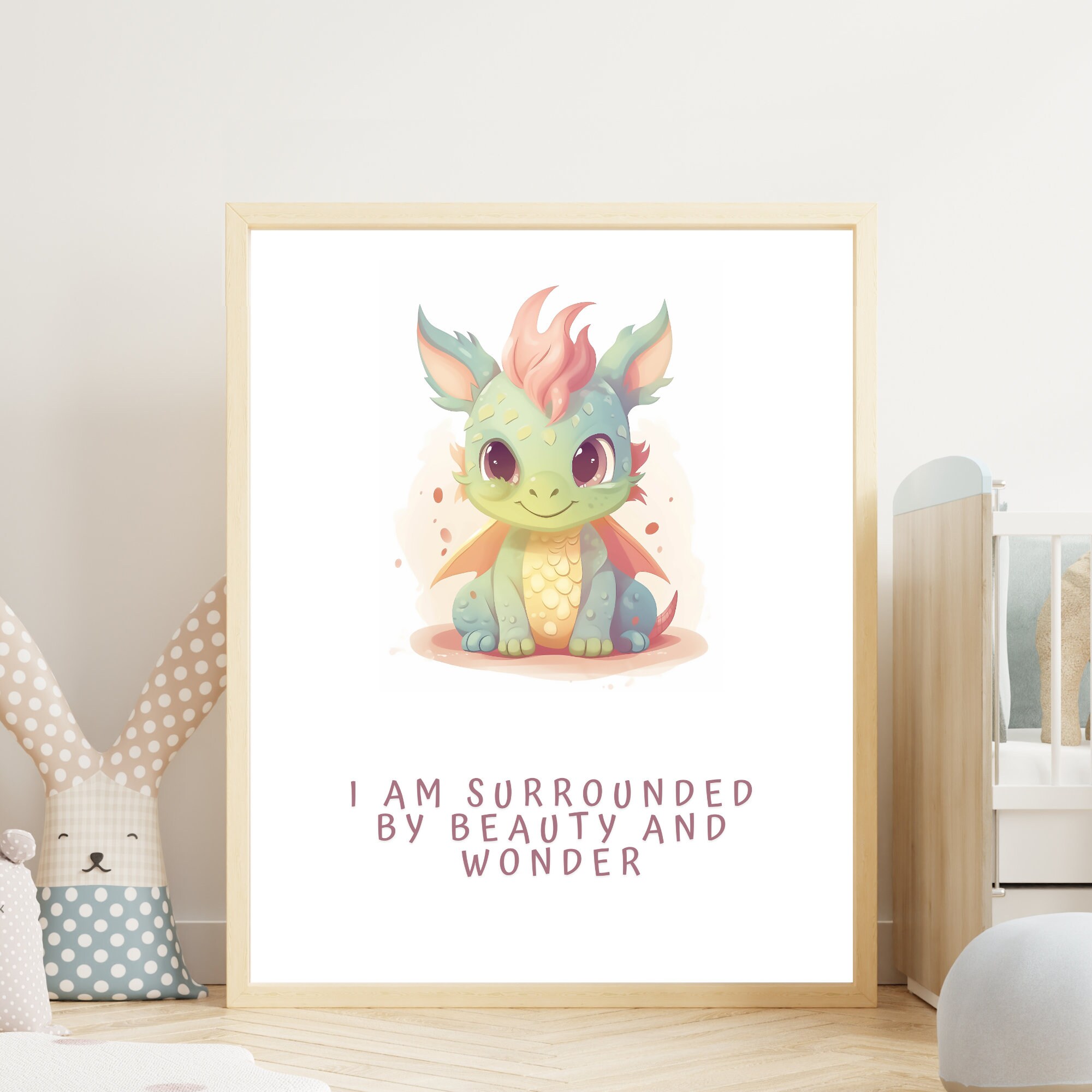 Cute Baby Dragon Wall Art, Set of 3 Printables, Dragon Themed Nursery ...