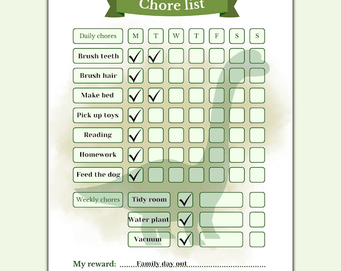 Kids Chore Chart Printable, Bathroom Chore List, Weekly Checklist, Kids ...