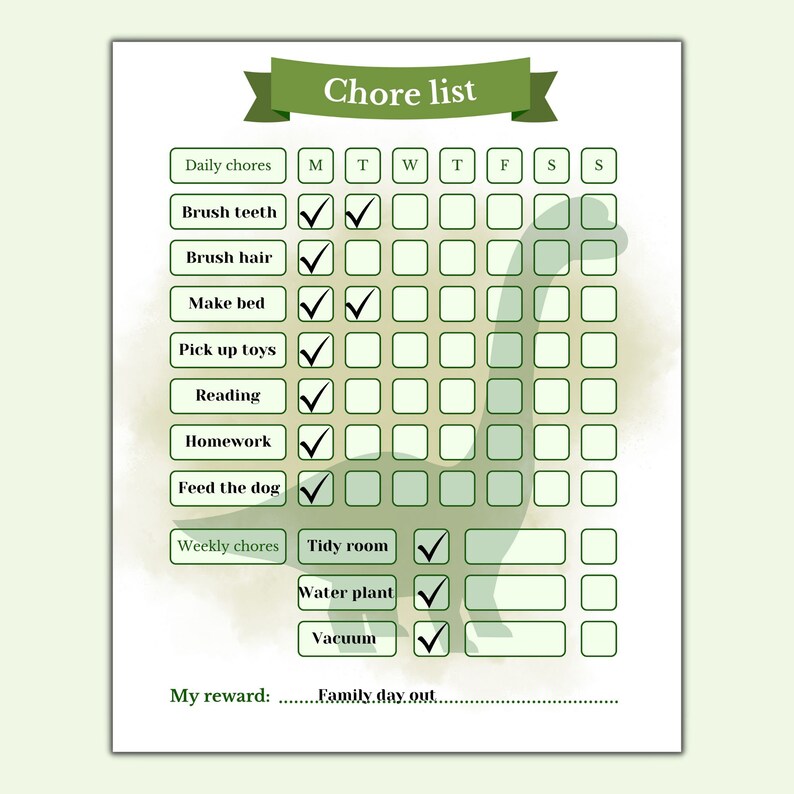 Homework Chore Routine Chart Chore Chart for Kids,kids Routine Chart Printable,kids Responsibility ...