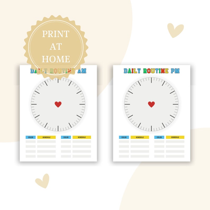 Daily Schedule Template for Kids, Custom Clock Schedule,diy Schedule ...