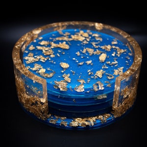 Untersetzer Set mit 4 Untersetzer,Epoxy Kunst,handgemachte Wohnkultur