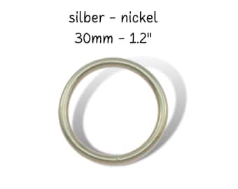 Anillo redondo 30 mm junta tórica sólida plata soldada, accesorios para collar de perro 3 cm, accesorios para bolso DIY plata, escala de precios 1/ 2/ 5/ 10 piezas