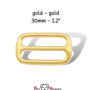 metal slider 1.2&quot; brass adjuster, 3cm collar hardware, gold triglide slider, pet hardware, 1 inch strap glide brass