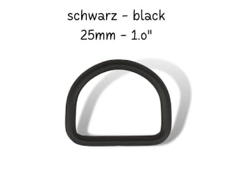 Anilla en D negra de 25 mm, media anilla soldada, accesorio para collar de perro, accesorio para bolso DIY de 2,5 cm, negro mate, precios especiales para compras al por mayor de 1/2/5/10 unidades.