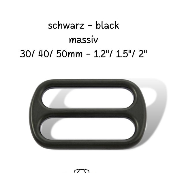 Schieber 30/ 40/ 50mm schwarz Gurtbandversteller, Durchzieher Regulator Zubehör für Hundehalsband DIY Taschenzubehör, Leiterschnalle