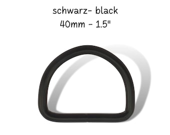 D-Ring metal 1.5" black D Ring, dog collar hardware, DIY purse, welded D Ring strong