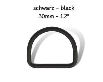Anillo en D de 30 mm, medio anillo negro soldado, accesorios para collar de perro, accesorios para bolso DIY, negro mate, precios graduados 1/ 2/ 5/ 10 piezas