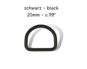 Anillo en D de 20 mm, medio anillo negro soldado, accesorios para collar de perro de 2 cm, accesorios para bolso DIY, negro mate, precios al por mayor 1/ 2/ 5/ 10 piezas