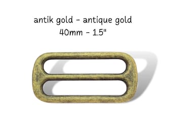 Cursore 40 mm regolatore fettuccia oro antico, regolatore pull-through, accessori per collari per cani, accessori borsa fai da te, prezzi graduati 1/2/5/10 pezzi