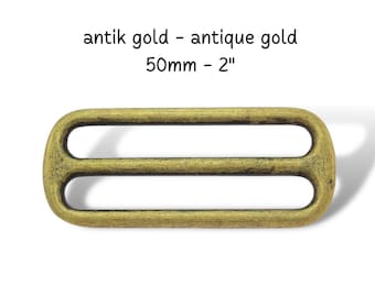 Cursore 50 mm regolatore fettuccia oro antico, regolatore pull-through, accessori per collari per cani, accessori borsa fai da te, prezzi graduati 1/2/5/10 pezzi