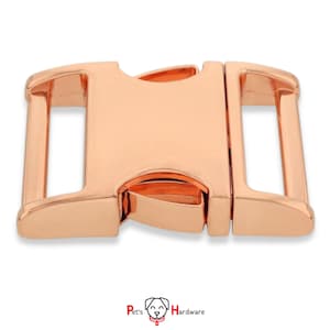 Hebilla de presión de metal de oro rosa de 25 mm, hebilla de alto brillo, accesorios para collar de perro, accesorios para bolsos DIY, oro rosa