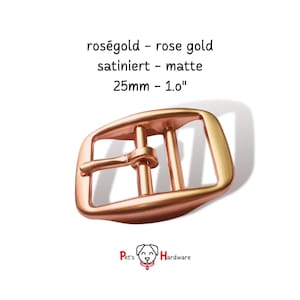 roller buckle dog collar hardware metal buckle rose gold 1.0" / 2.5cm satin buckle, dog collar hardware