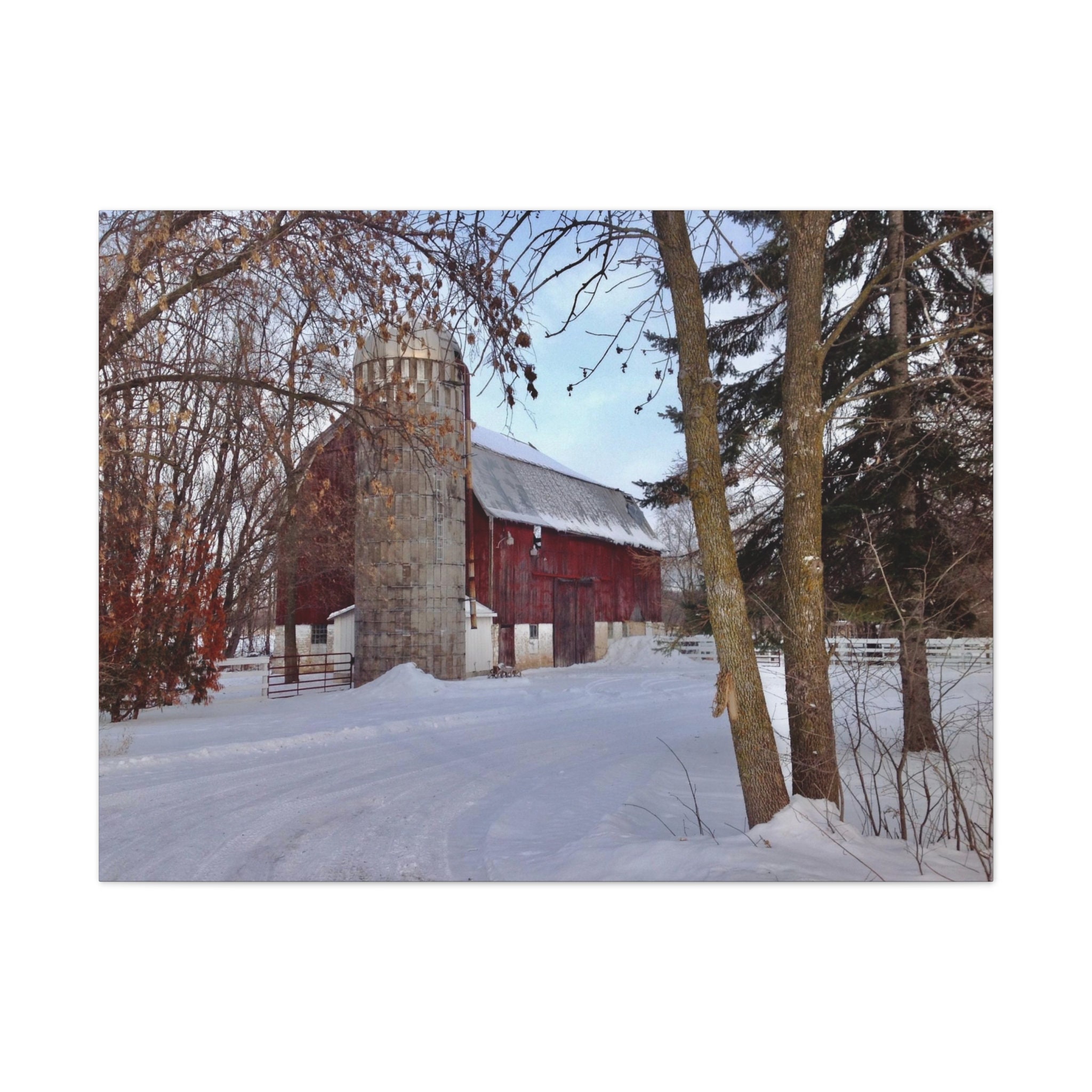 The Barn Wisconsin Farm the Midwest Snowscape Winter Country Life Home