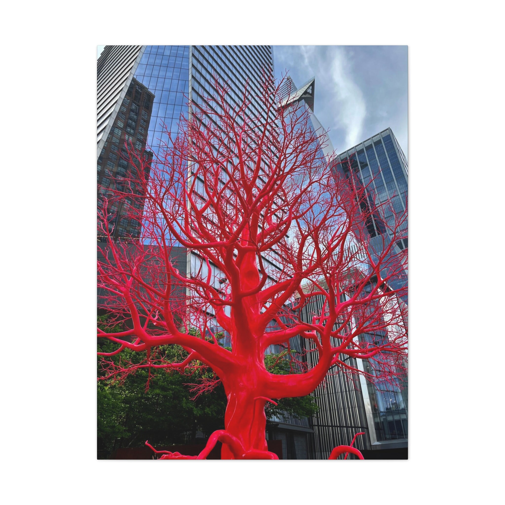 High Line Red Tree Hudson Yards High Line NYC Manhattan Tree Art Art Installation - Etsy