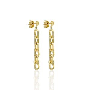 14K Gold Horse Shoe Earrings, 14K Gold Solid Jewelry