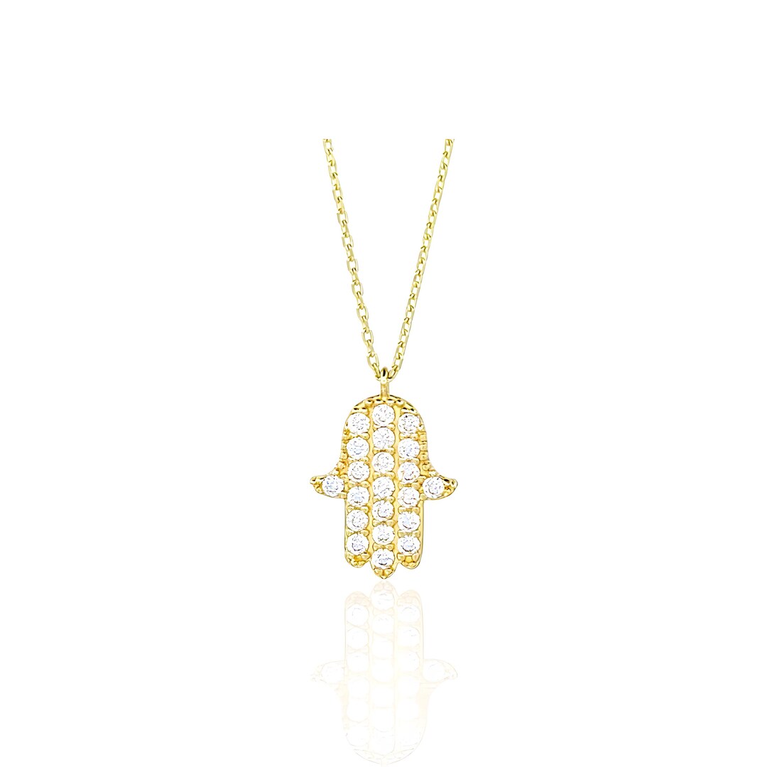 14k Solider Gold Hamsa Anhänger - Schweiz