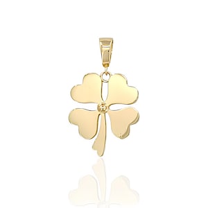 14K Gold Clover Charm Pendant