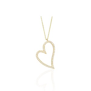 14K Gold Plain Heart Necklace, 14k Gold jewelry