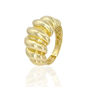 14K Gold Wave Ring, 14k gold jewelry