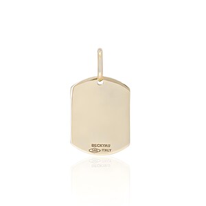 14K Gold Rectangle Plain Charm Pendant