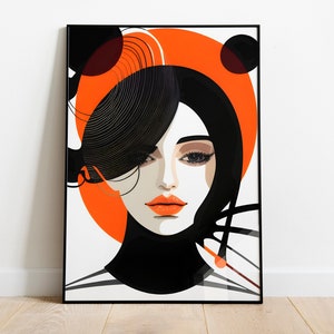 Surreal Woman Wall Art, Abstract Ai Art Print, Quirky Wall Art, Digital Download Art, Large Wall Art, Printable Wall Art, Canvas Wall Art