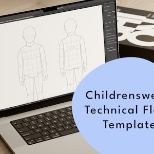 Kidswear Technical Flats Template for Fashion Design. Digital Download / Printable PDF. Childrenswear croquis for size 3-10 years old.