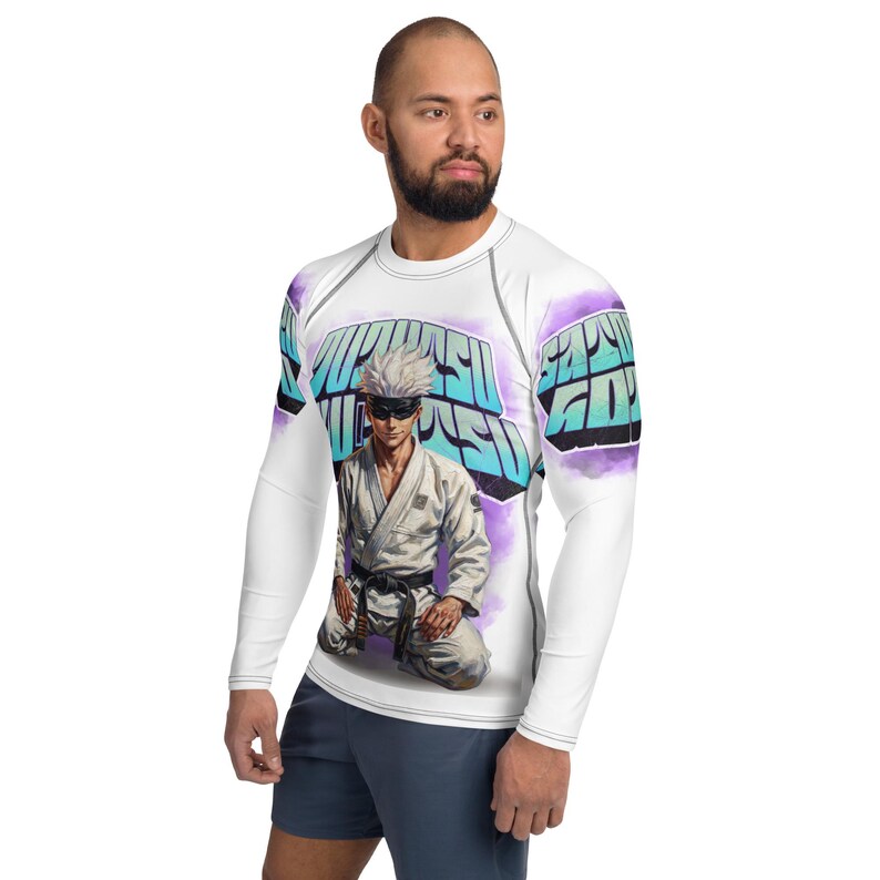 Anime Rash Guard: Satoru Gojo Jiu-jitsu Combat Sport Shirt, Gym Workout ...