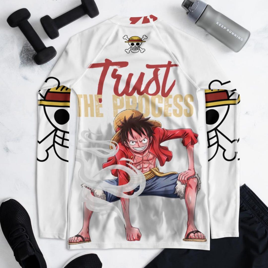 Luffy One Piece Anime Rash Guard: BJJ Martial Arts Gym Workout Top - Etsy