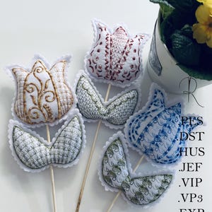 Decoratie, Bloempot, Bloei, Voorjaar, Home, Pasen, Machineborduurwerk, Instructies, Appliqué, Bloempot, Decoratie, Tulp, Mooi, Tulp