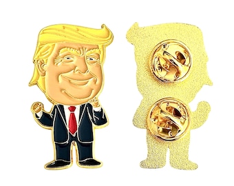 Happy Trump Enamel Lapel Single Pin – 1.5 Inch Collectible Political Accessory