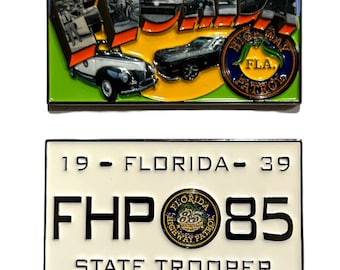 Florida Highway Patrol 85th Anniversary Welcome to Florida Postcard Challenge Coin FHP State Trooper History Collection Collectible Coins FL