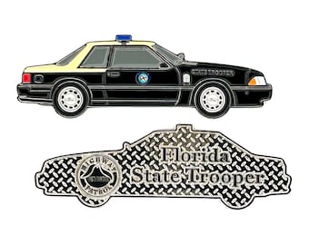FHP 5.0 Ford Mustang Foxbody Patrol Car Challenge Coin