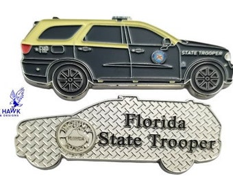 Florida Highway Patrol Dodge Durango Patrol Car Challenge Coin Vehicle Police Officer