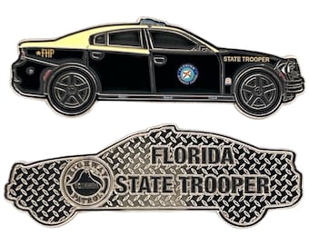 Florida Highway Patrol Dodge CHARGER Patrol Car Challenge Coin Vehicle Police Officer FHP State Trooper Exclusive New