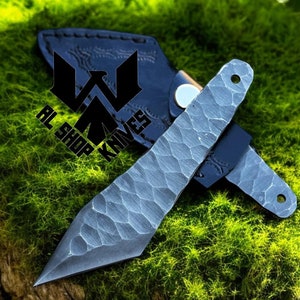 D2 Steel Handmade Utility Knife, Easy To Carry Hand Forged Knife, Skinner Knife, Camping Knife with Sheath, Thanksgiving & Christmas Gift