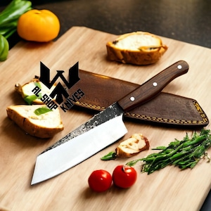 D2 Steel Hand Forged Chef Knife, Handmade Kitchen Knife, Gift for Men, Chef Knives, Chef Set, Anniversary Gift, birthday Gift, Cooking Knife