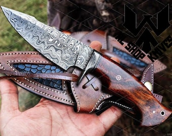 Handmade Hunting Knife, Damascus Steel Camping Knife, Hand Forged Damascus Steel Knives Gift for Men, Personalized Gift for Husband USA