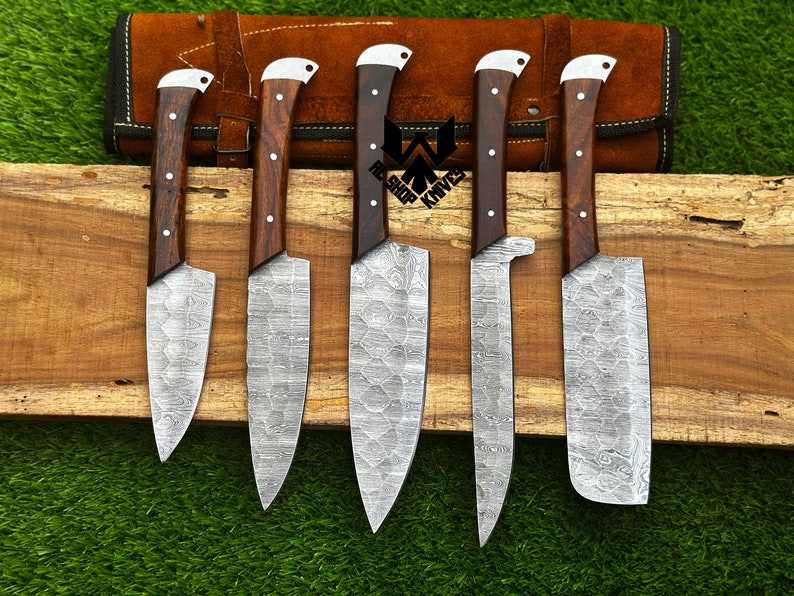 Damascus Steel Brisket Knife, handmade Damascus Kitchen Knife, Damascus Steel Bread Knife, Meat Knife, Chef Knives, Chef Set Gift for Men image 8