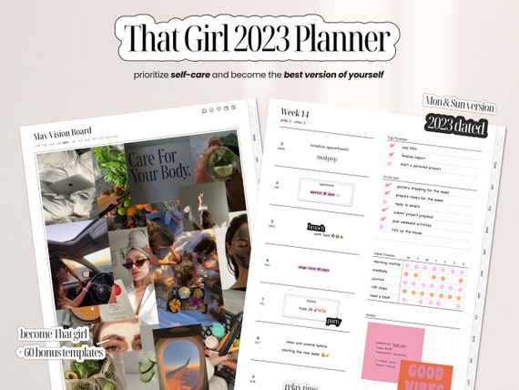 That Girl Planner 600 Pages Digital Self-care Journal That Girl Journal  Goodnotes Planner Self-love Self-care Mental Health 