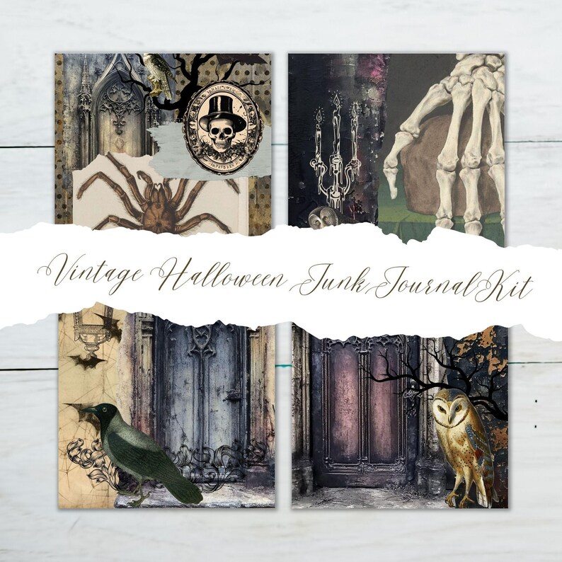 Vintage Halloween Junk Journal Kit, Printable A4 (digital Download) - Etsy