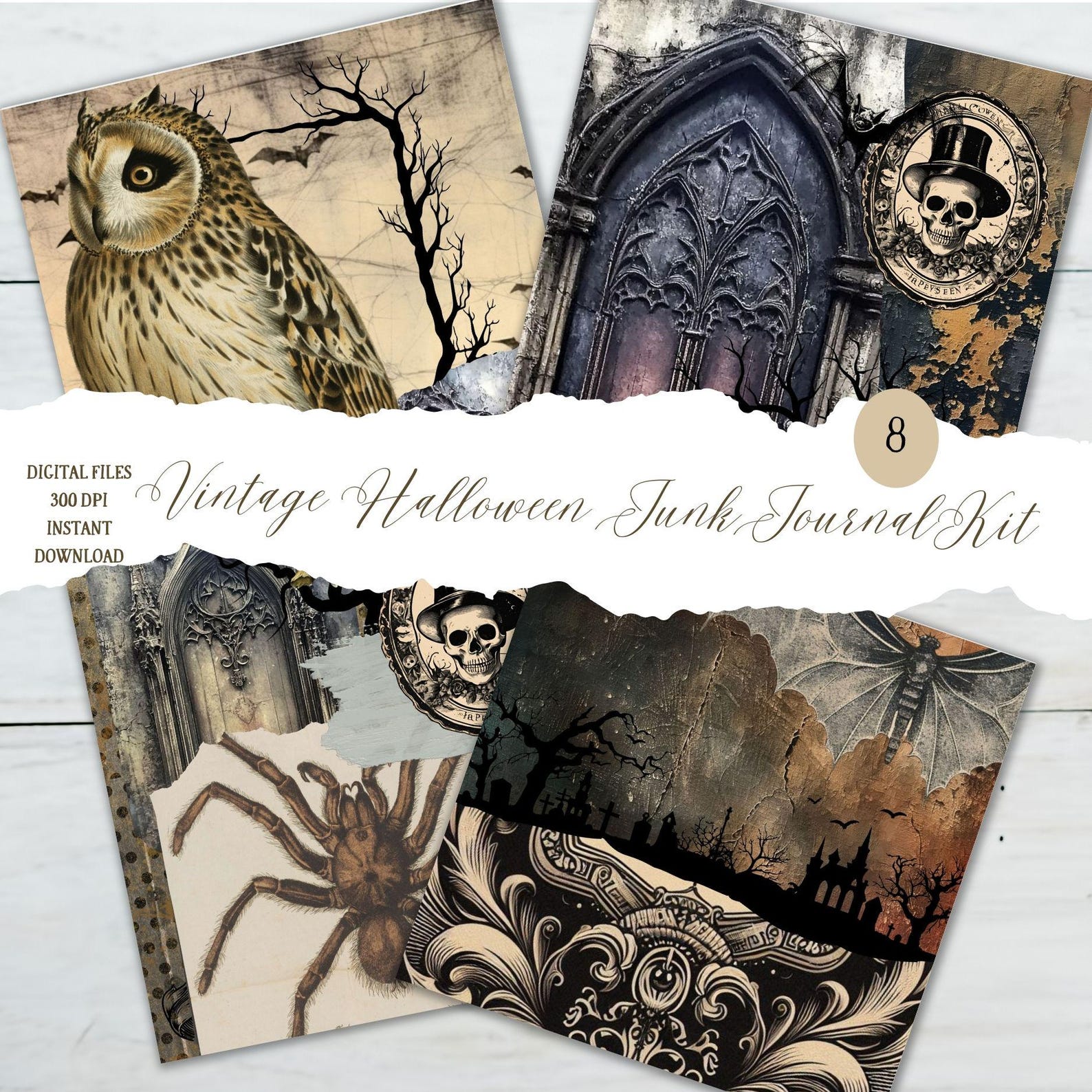 Vintage Halloween Junk Journal Kit, Printable A4 (digital Download) - Etsy