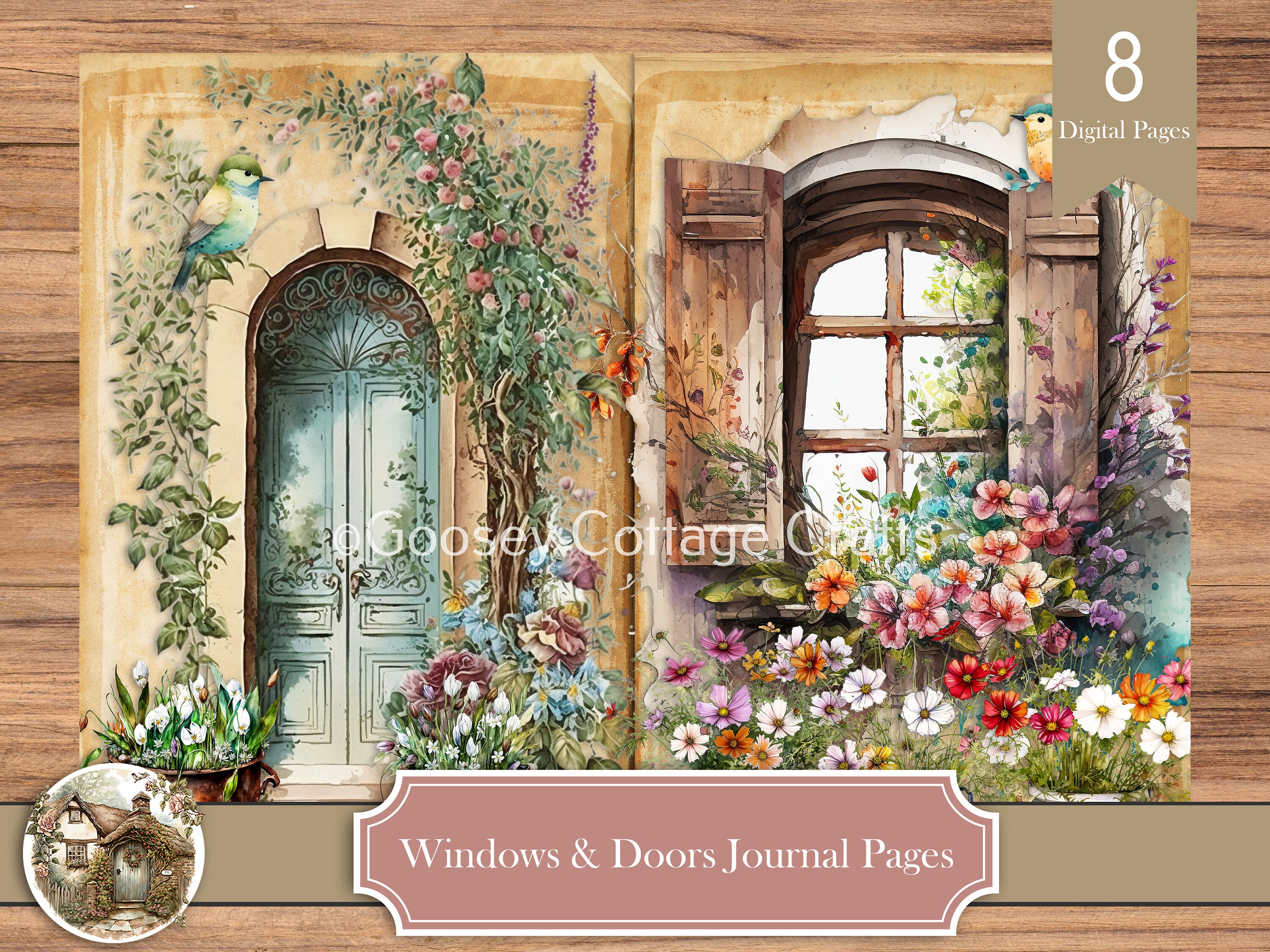 Rustic Windows and Door Junk Journal Pages - Etsy