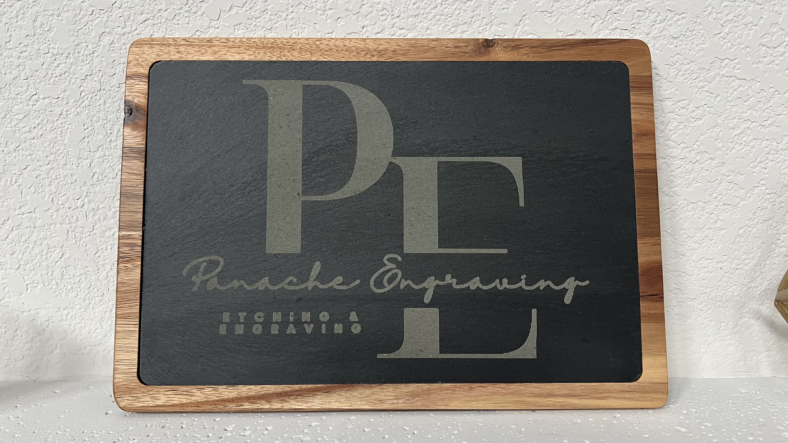 Laser Engraved Acacia Wood With Slate Inset Cutting Board Etsy