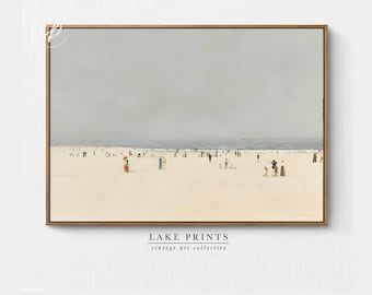 Muted Seascape Painting, Neutral Coastal Print, Vintage Oil Painting, Seascape Print, Landscape print, Landscape Wall Art, Downloadable A400