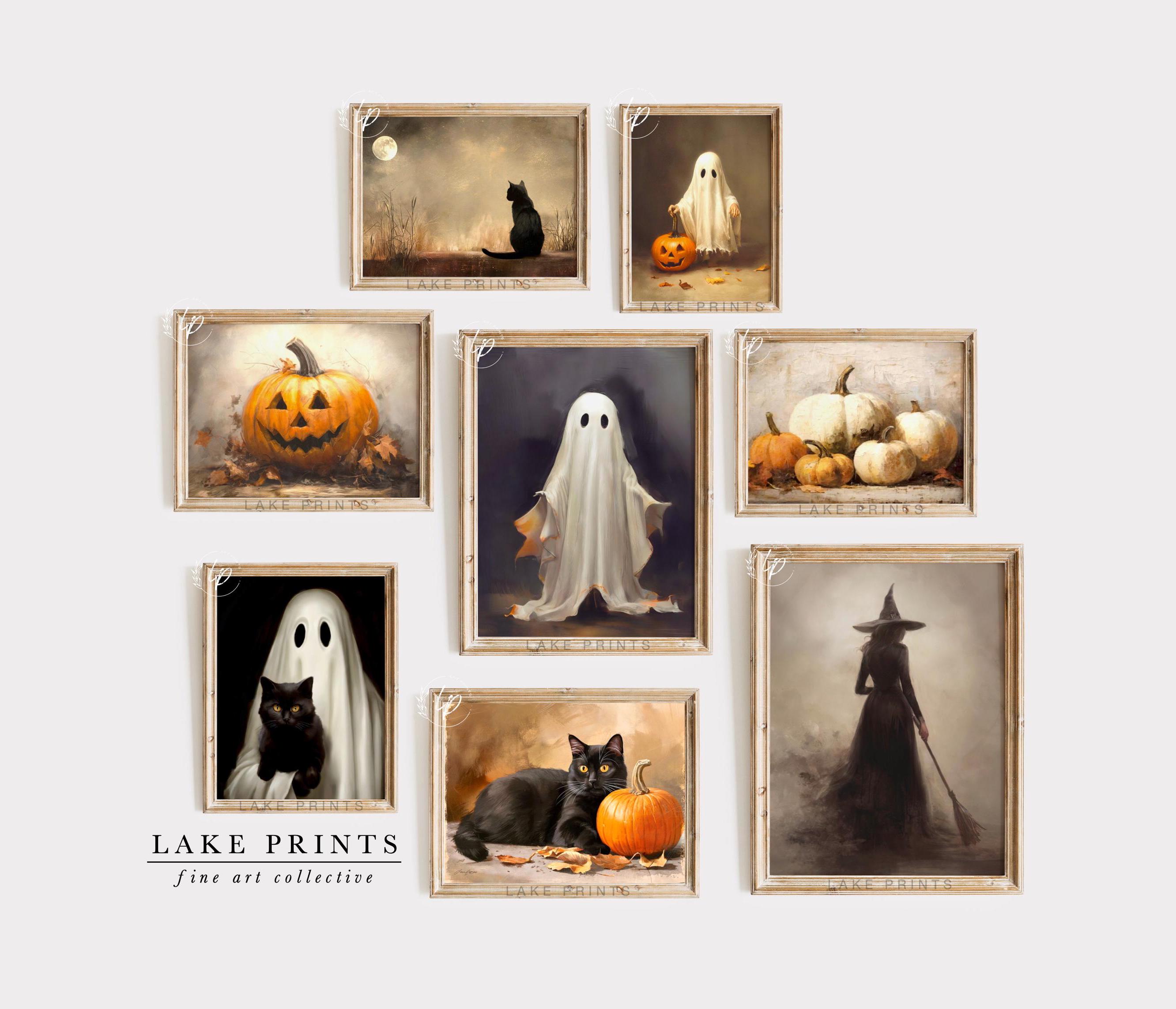Halloween Gallery Wall Prints SET of 8 Digital Prints, Halloween Art ...