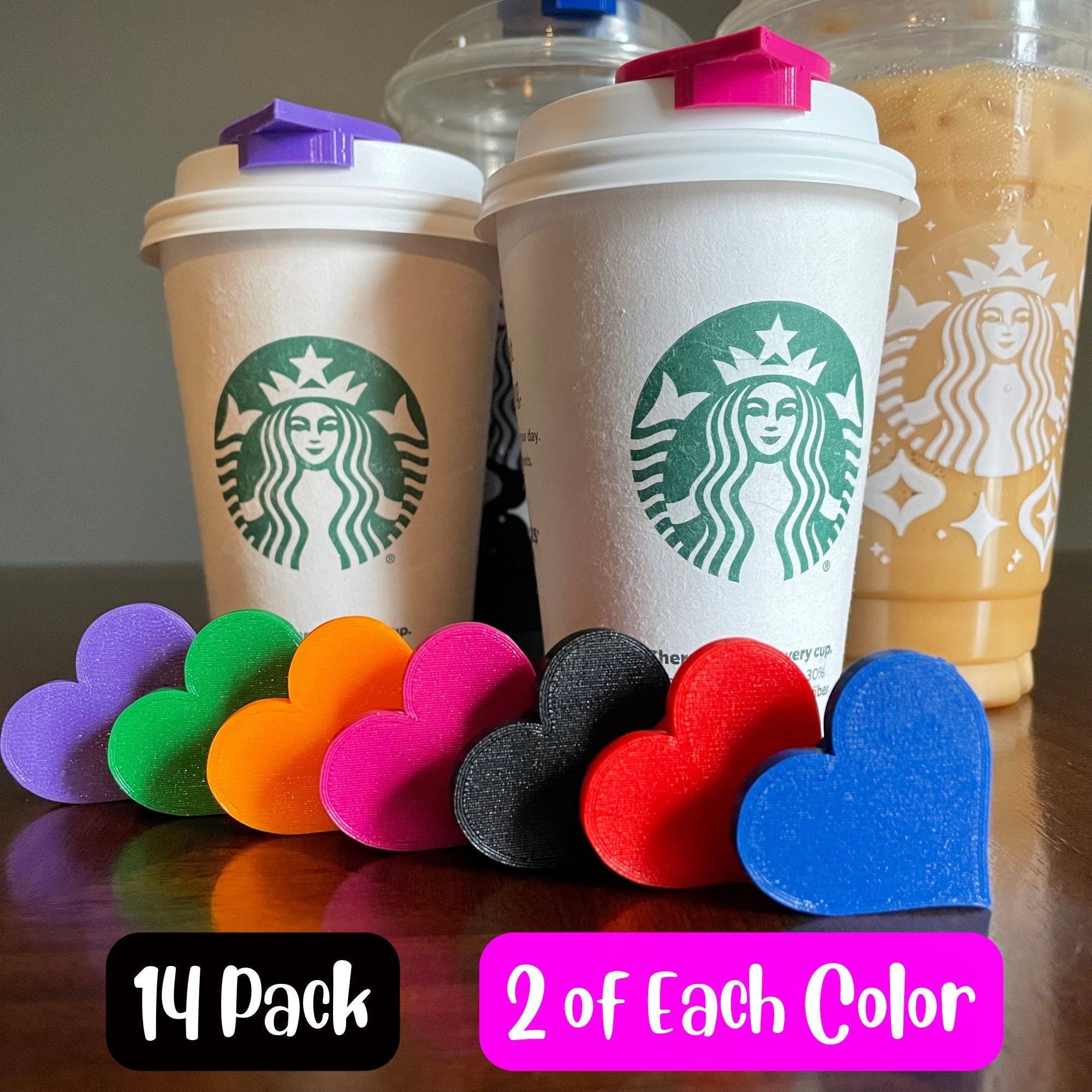 Starbucks Cup Coffee Stoppers 14 Pack Stopper Set, Used on