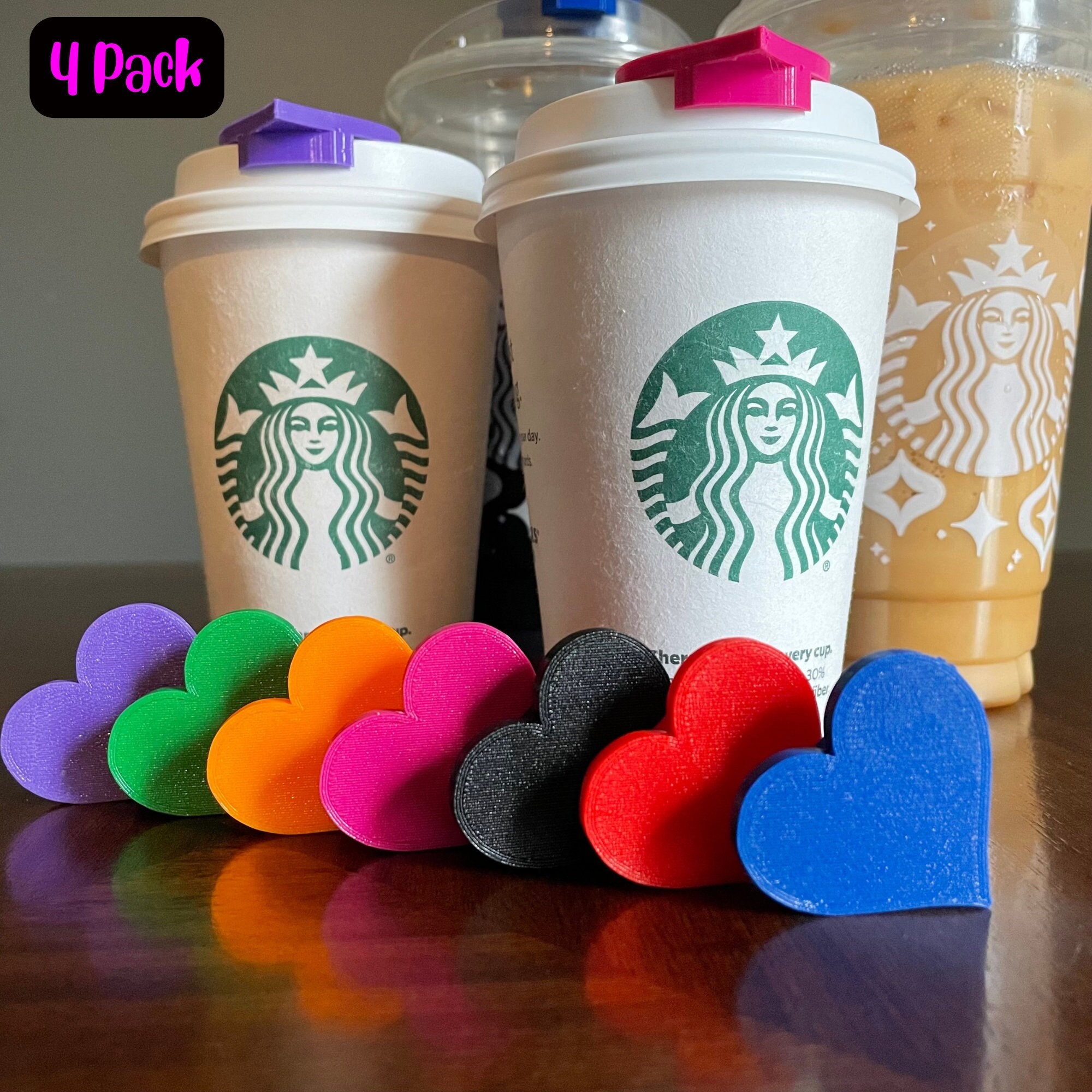 Starbucks Reusable Hot and Cold Cup Stoppers Seals Into Cup Lid Avoid  Spills Christmas Halloween and More 