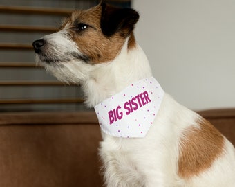 BIG SISTER Dog Bandana Collar | Baby Announcement | Pregnancy Announcement | Puppy Announcement