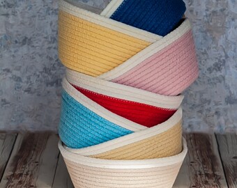 Small Rope Basket | Storage Basket | Bathroom Baskets | Kitchen Baskets | Yarn Bowl